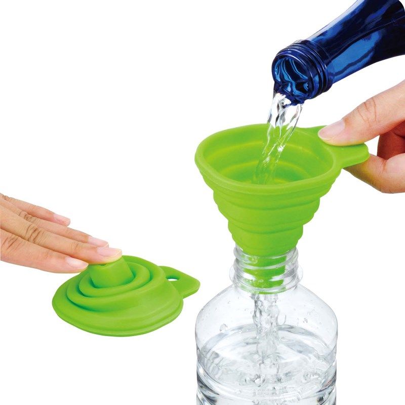 日本 创意厨房迷你硅胶便携式伸缩折叠小漏斗 可折叠糖果长颈漏斗