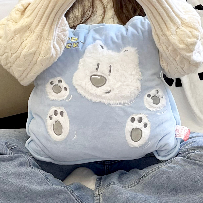 可爱抱枕被子两用2023新款多功能二合一小被子午睡冬季可收纳靠枕