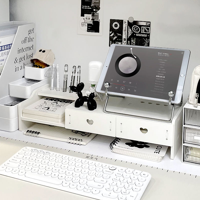桌面置物架多层抽屉文具杂物宿舍桌上收纳架家用笔记本电脑增高架