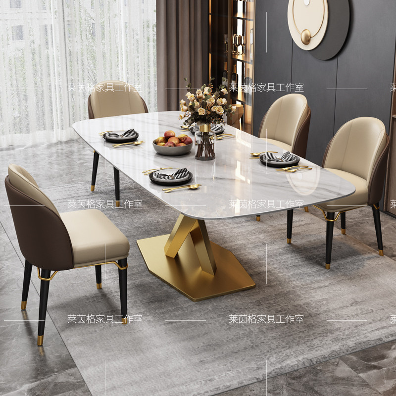 轻奢岩板餐桌椅组合现代简约大小户型家用长方形客厅亮面高档奢华,农机/农具/农膜,灌溉工具,淘宝优惠券,粉丝福利购,淘宝优惠卷