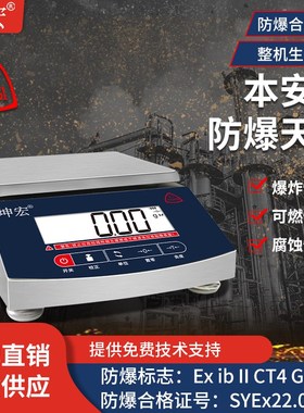 原装坤宏KHW-EX不锈钢本安型防爆电子天平300g-6000g 0.01g配电池