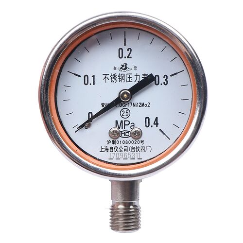 上海自动化仪表四厂 不锈钢压力表Y-60BF M14*1.5 G1/4 2.5级耐震