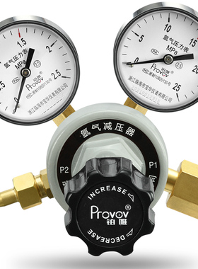 氩气减压器YQAR-07气体钢瓶调压减压阀压力表YQAR-6双表2.5*25MPA