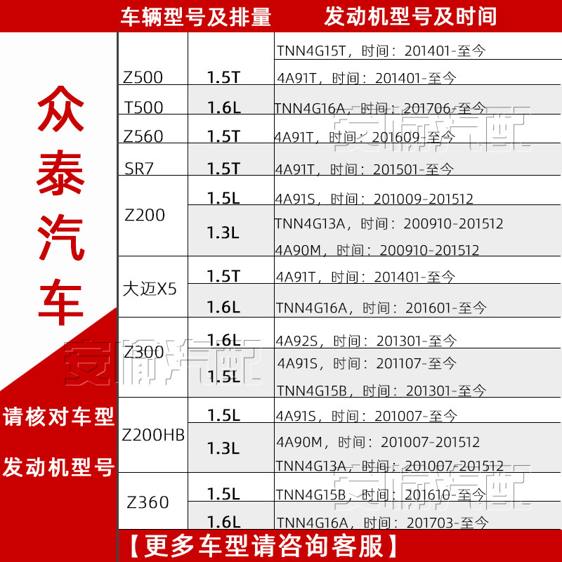 适配众泰Z200/Z300/Z500/560/T300/T500点火线圈大迈X5/RS7高压包