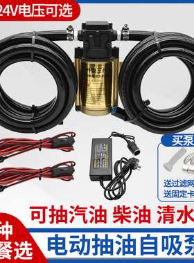 汽车电动抽油泵油箱抽油神器12v24V220V抽油泵汽油柴油自吸泵水泵