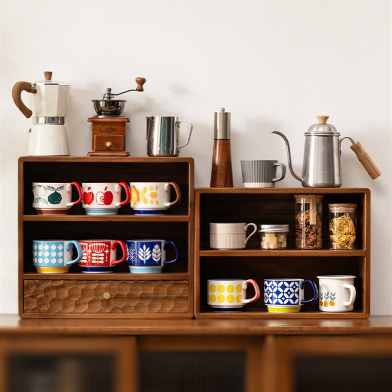 实木杯架子置物架杯具多层展示架A餐桌台面收纳架咖啡杯架茶桌收