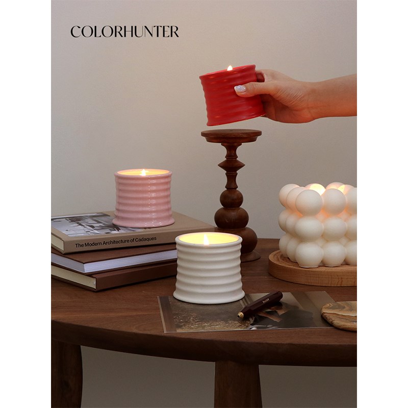 COLORdHUNTER 家用圣诞香薰蜡烛陶瓷杯蜡新年礼物高级氛围装饰香