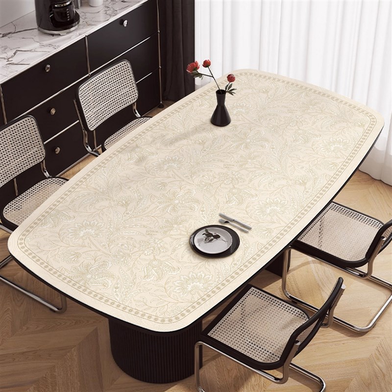 采购产品轻奢高档餐桌垫,腹形椭圆形弧形防水防油Q防烫桌布