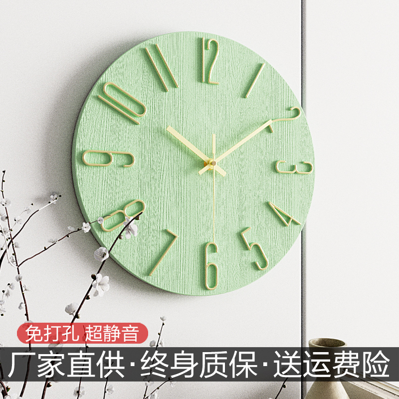 钟表大气时钟挂墙k客厅极简挂钟简约现代挂式家用时尚石英钟静音
