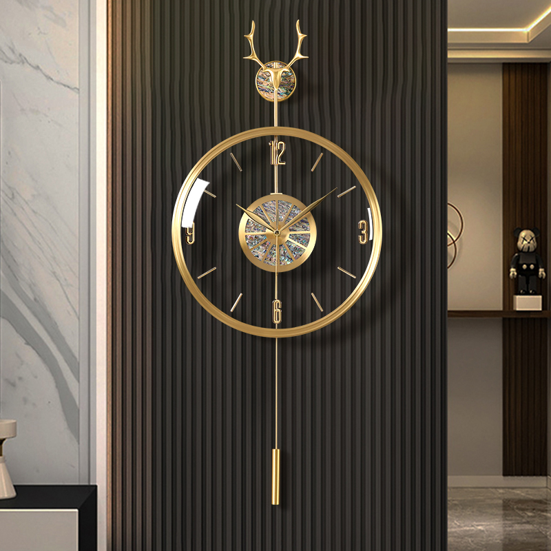 客厅轻奢创意挂钟202p4新款家用大气挂表挂墙现代静音钟表家用时