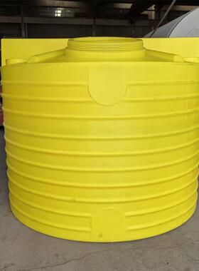 黄色6吨塑料搅拌桶PE加药箱锥底搅拌罐圆桶加药装置方形加药桶