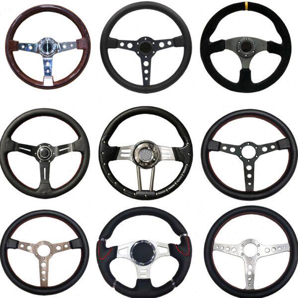 汽车改装方向盘赛车反绒皮方向盘竞技快拆13/14寸真皮方向盘通用