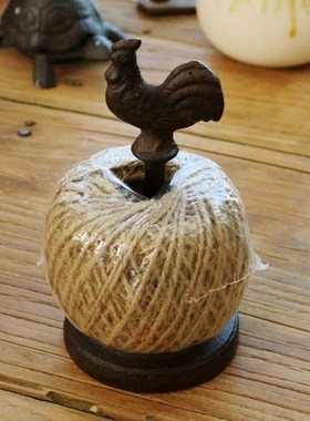 复古怀旧b创意田园铸铁工艺品铁艺公鸡线球摆件家居庭院装饰品摆