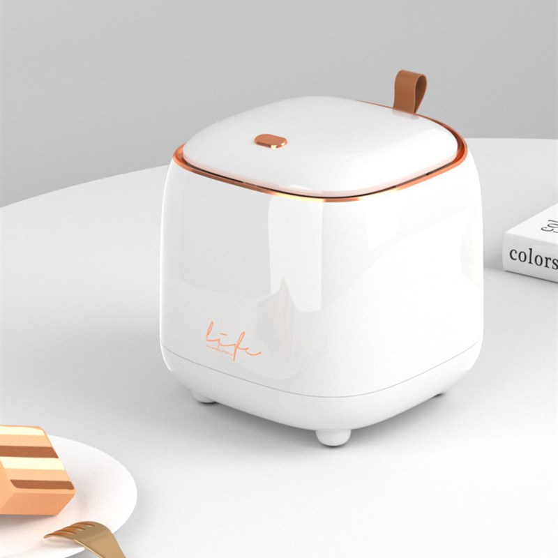 7VHV桌上垃圾桶按压式客厅轻奢车载家用桌面垃圾桶V餐桌垃圾桶茶