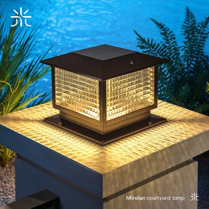 大门柱柱头灯太阳能户外柱子灯院墙门柱灯庭院围墙栏T杆灯2025新