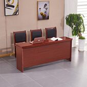 双人课桌培训桌条形会议室长桌会议桌椅组合油漆实木员工桌开会桌