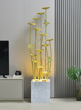 大型北欧轻奢客厅现代水景装饰循环流水摆M件玄关电视柜沙发旁落