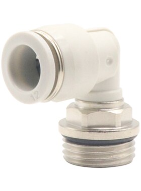 PLG弯通精品白色气动气管快插快速塑料G螺纹接头PL8-02/4-M5/10-3