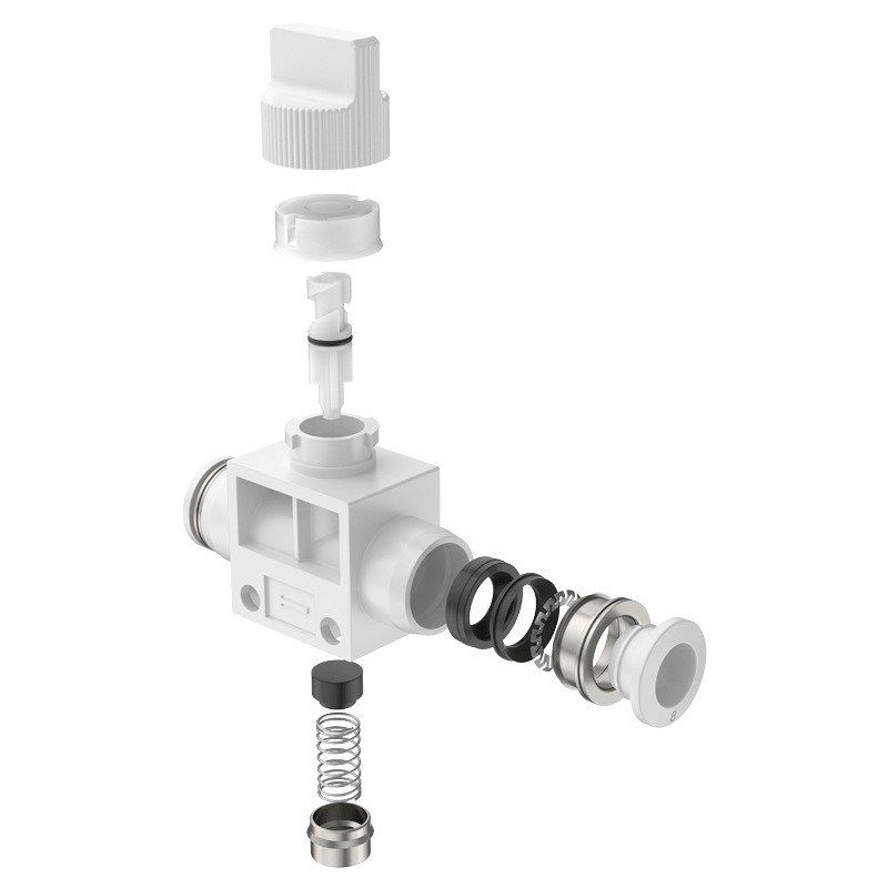 气动手动开关手阀HVFF-04-06-08-10-12MM气管快速接头直通管道阀