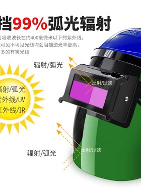 电焊面罩视窗翻盖全自动变光头戴式脸部氩弧焊工眼睛防护用品焊帽