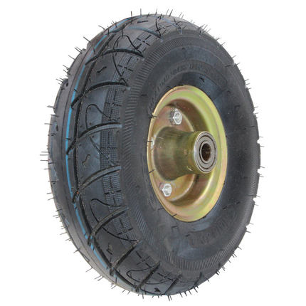 10寸加厚充气轮胎 4.10/3.50-4充气单轮手推车万向轮子橡胶静音脚