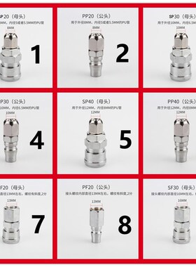 C式快速接头气动工具接头空压机快插头两通三通PU气管弹簧管风管