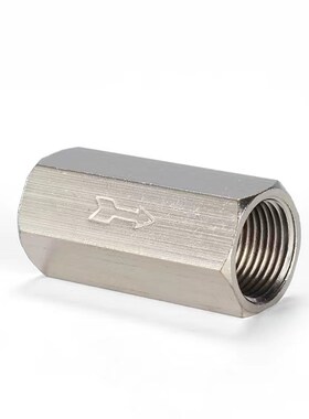 气动单向阀气体止回阀纯铜镀镍水管空压机内螺纹铜接头四分逆止阀