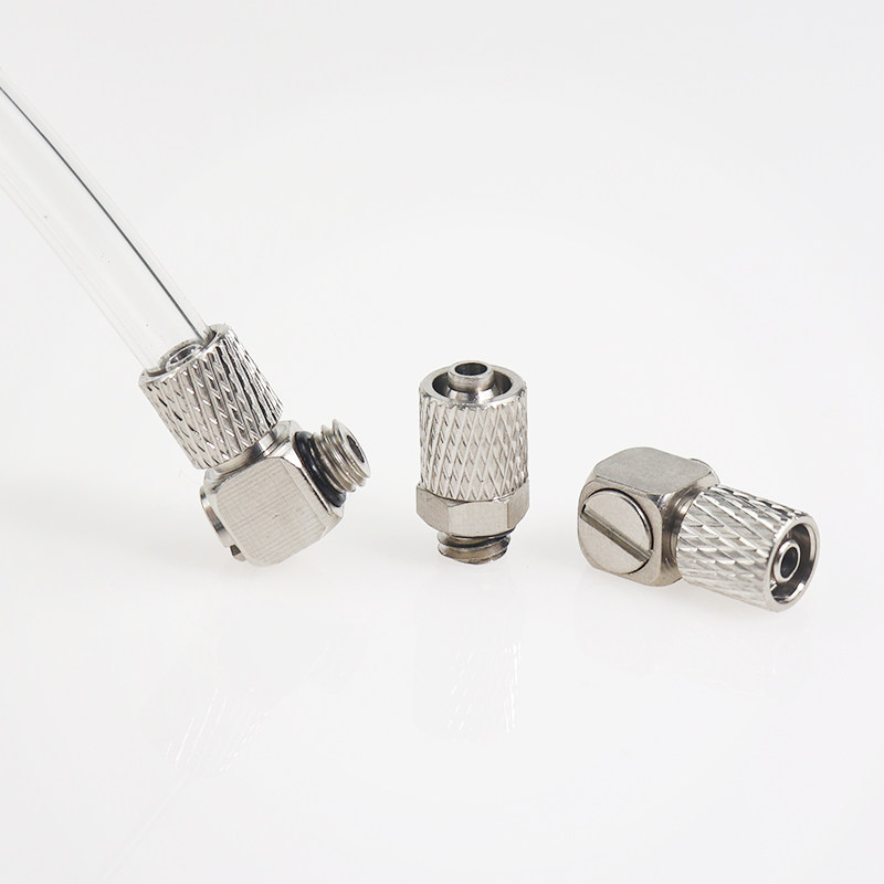 304不锈钢气管微型迷你快拧接头直角弯头PL3/PL4/PL6-M3/M4/M5/M6