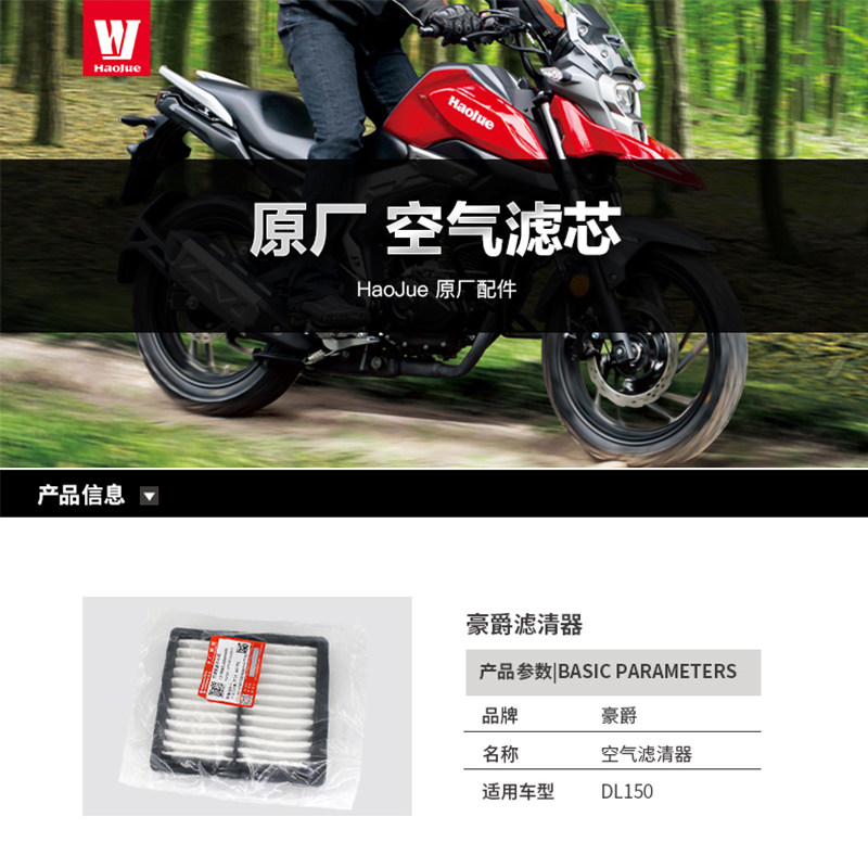 原装正品豪爵摩托车拉力DL150 HJ150-17A空滤滤芯滤清器空滤配件