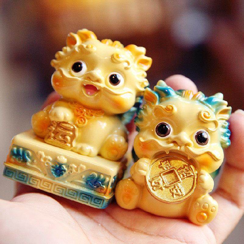 貔貅玉玺印章 中国潮风覆古风卡通铜钱麒麟狮子汽车摆件工艺礼品