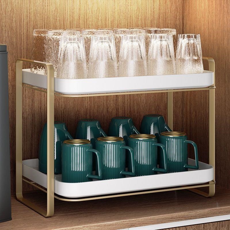 杯架子置物架水杯茶杯茶具玻璃杯子收纳架K桌面多层托盘家用沥水
