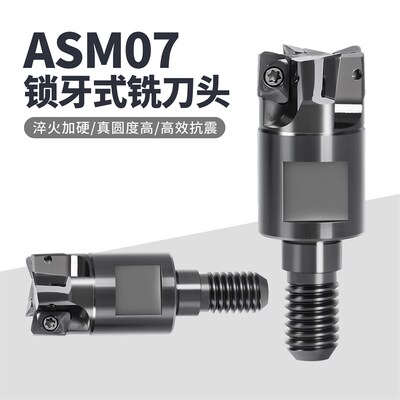ASM07小径刀头抗震铣刀杆锁牙式可换铣刀头螺纹刀头JDMT0702刀片