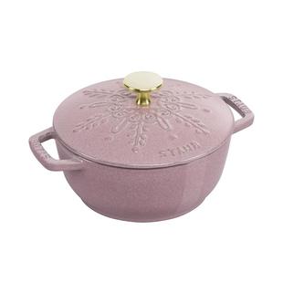 法国Staub珐琅铸铁锅16 18 20圆形海洋图案妈咪锅小猪浮雕饭釜锅