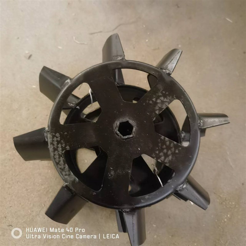 农机微耕机旋耕机爬行防滑铁轮四驱开K沟机起垄行走加厚爬行轮