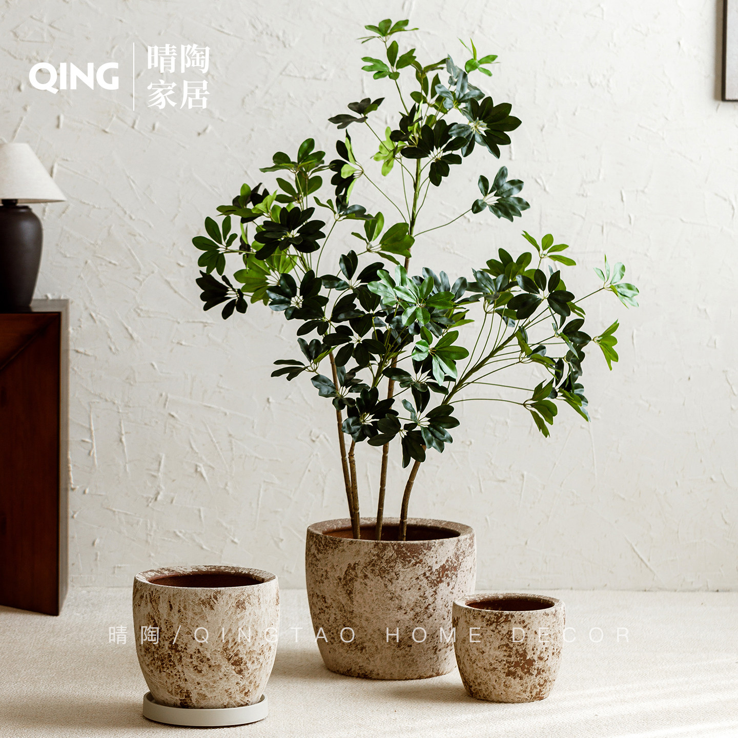 景德镇复古做旧陶瓷花盆大口径龟背竹盆栽室内龙血树盆庭院种树盆