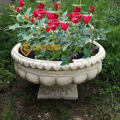 欧式复古户外大口径创意s摆设大花盆别墅庭院花园落地装饰花盆摆