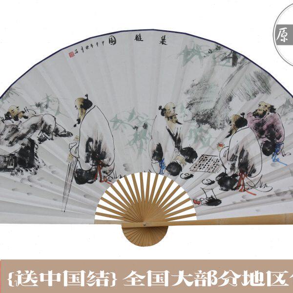 悬挂持久.扇面不下坠*集雅图*影楼中国古风*大挂扇子壁挂装饰大扇