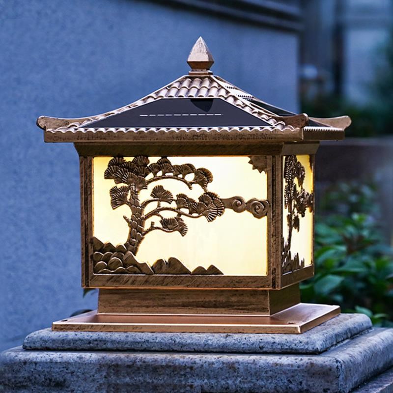 太阳能柱头灯接电款室外围墙灯y别墅大门口两侧户外防水庭院柱子