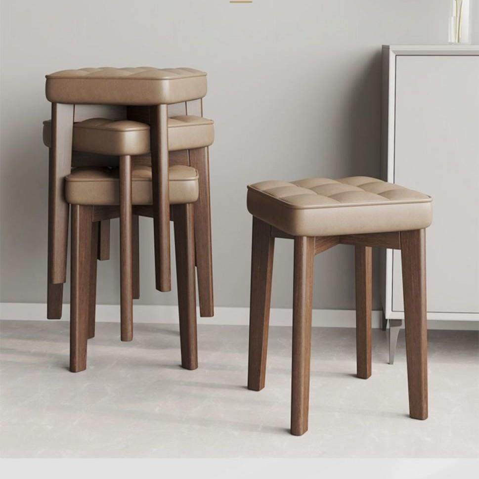 实木软座凳子现代简约家用餐桌椅子客厅小板凳可叠放简易茶几方凳,住宅家具,餐椅,淘宝优惠券,粉丝福利购,淘宝优惠卷