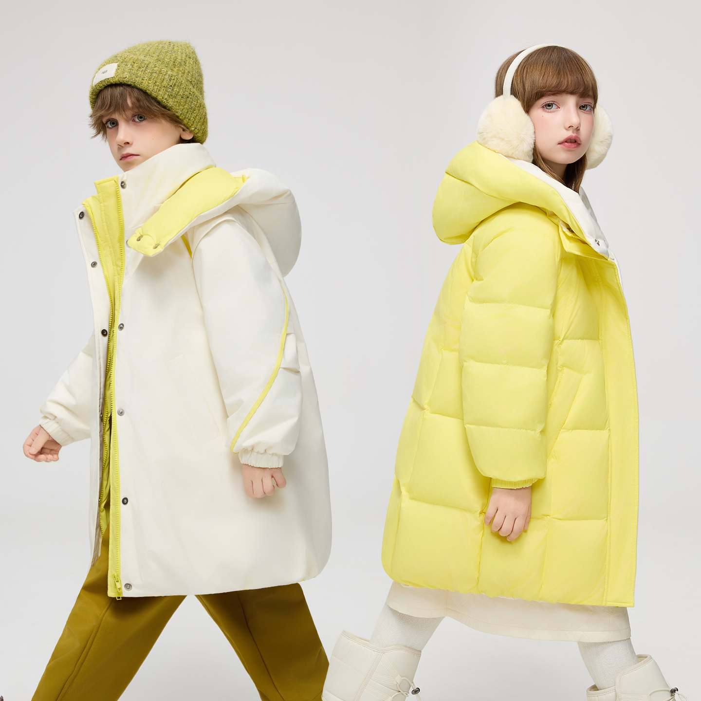 3QR儿童羽绒服冬季中长款两面穿