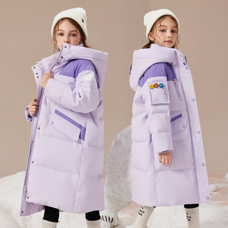 3QR儿童羽绒服中长款连帽