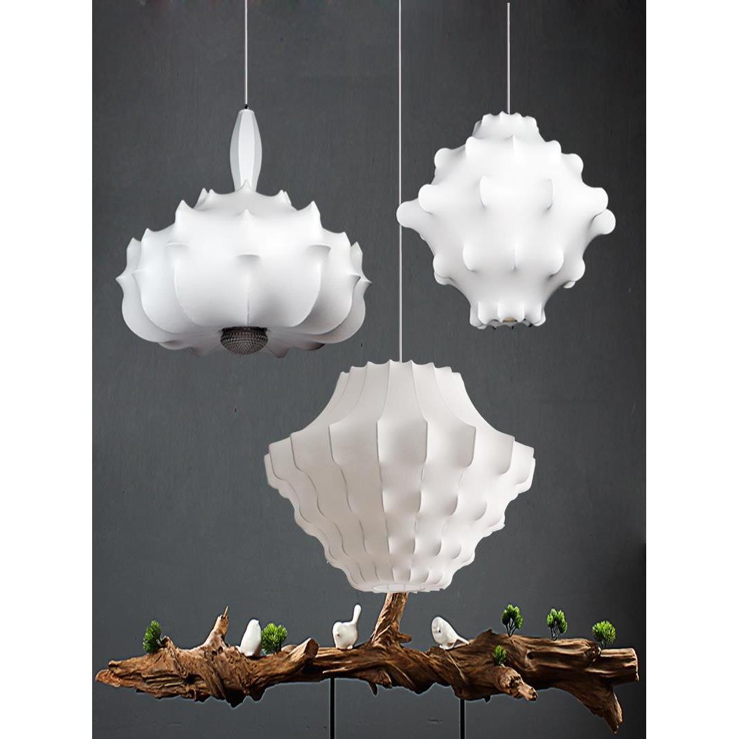 日式云朵灯创意蚕丝客厅吊灯现代简约侘寂风复古法式餐厅卧室术灯