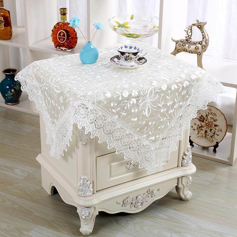 A6L桌布茶几盖布冰箱空调盖布洗衣机电视床头柜罩遮盖蕾丝布艺家