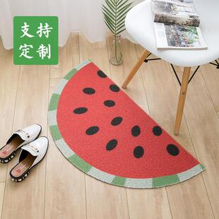新款门厅半圆水果地垫入户门口丝圈脚垫大门蹭土刮泥门垫-3+防滑