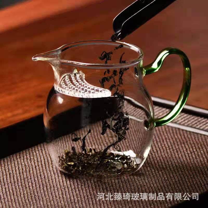 月牙公道杯玻璃带过滤玻璃茶海加厚高硼硅大容量彩把分茶器绿茶壶,餐饮具,公道杯,淘宝优惠券,粉丝福利购,淘宝优惠卷