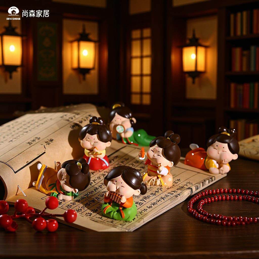 中式人物唐仕女可爱人偶家居客厅桌面摆件装饰小摆件树脂工艺品,家居饰品,装饰摆件,淘宝优惠券,粉丝福利购,淘宝优惠卷