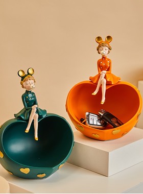 现代简约进门口入户n玄关鞋柜轻奢创意女孩装饰品放钥匙收纳摆件