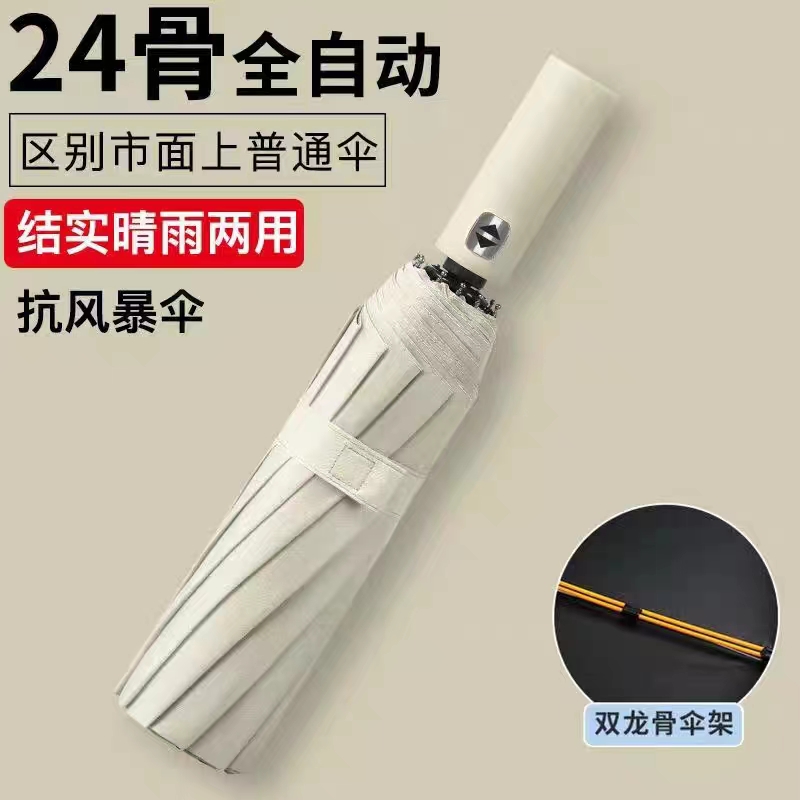 全自动折a叠大号雨伞男女士加大加厚抗风暴晴雨两用遮阳伞定制log