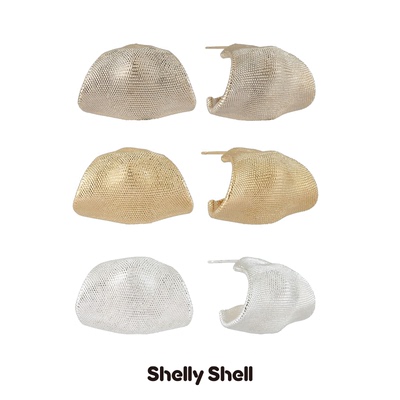 Shelly Shell弧扇耳钉 时尚百搭简约精致