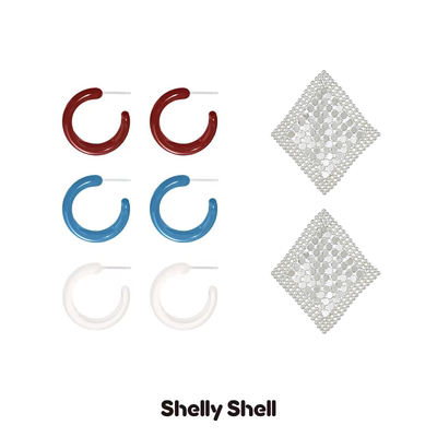 Shelly Shell热恋耳钉&棱序耳钉 时尚小众简约